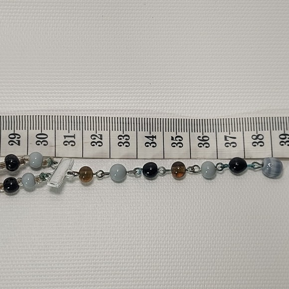 Vintage Double Strand Agate stone Obsidian Quartz - Picture 9 of 9